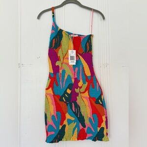 L*Space Multicolor Abstract Mini Dress One Shoulder